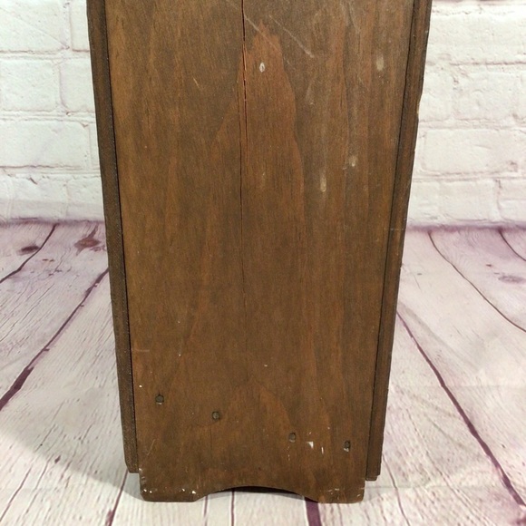 Vintage Hand Crafted Hand Painted Blue Floral Wood Wall or Tabletop Organizer - Picture 14 of 15